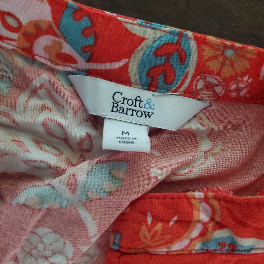 Croft &Barrow orange Dress size Medium. Pass knee length 100% Rayon - Picture 4 of 5